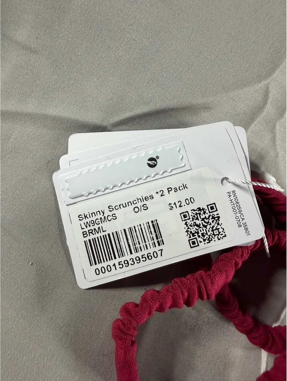 Lululemon Skinny Scrunchies 2 Pack in Berry Rumble NWTs